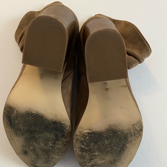 Taupe Suede Open Toe Bootie - Picture 4 of 4